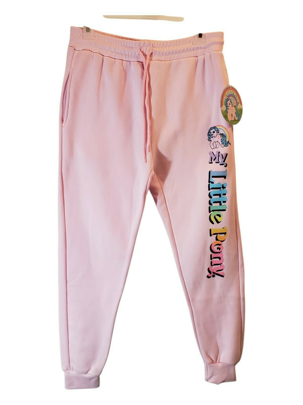 My Little Pony Light Pink Jogger Sweatpants with Rainbow Logo